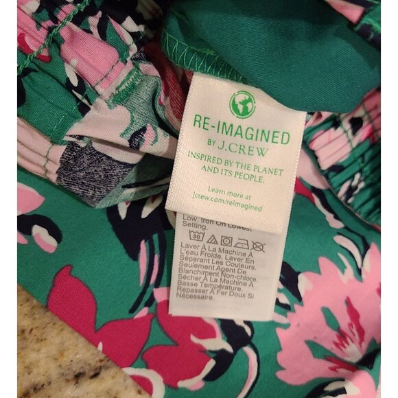 J Crew Pink Green Floral Print Shorts Womens Size 10 Pleats Belted Hawaii - Picture 7 of 13